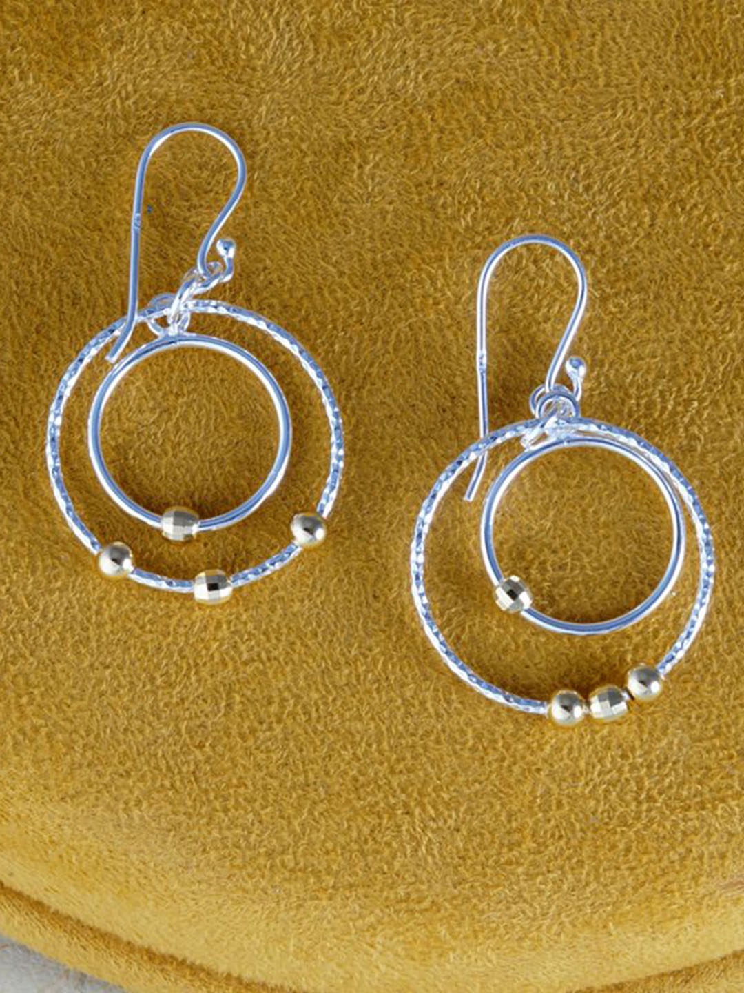 

Tuanz Silver Jewelry 925 Sterling Silver Rhodium-Plated Circular Drop Earrings