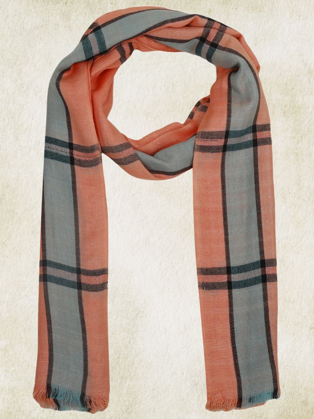 

Dupatta Bazaar Women Woven Design Striped Stole, Peach