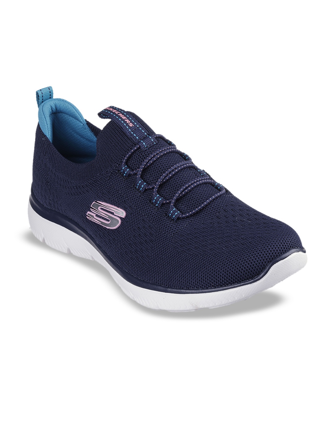 

Skechers Women Casual Round Toe Mid-Top Slip On Sneakers, Navy blue
