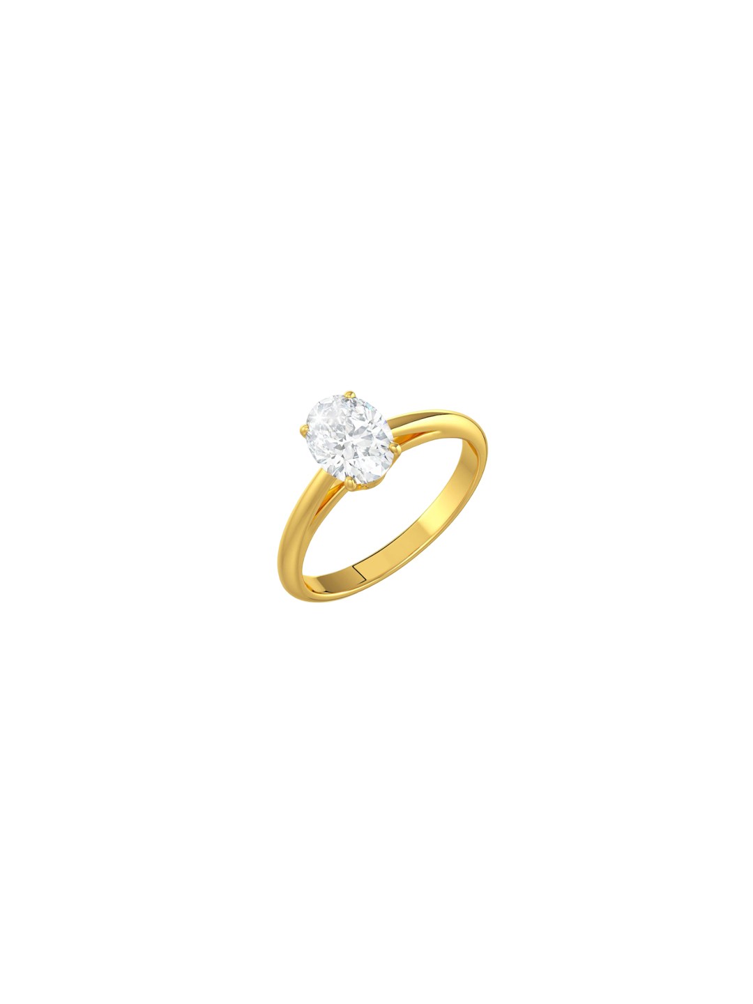 

MISS JO 925 Sterling Silver Gold Plated CZ Stone Studded Solitaire Finger Ring