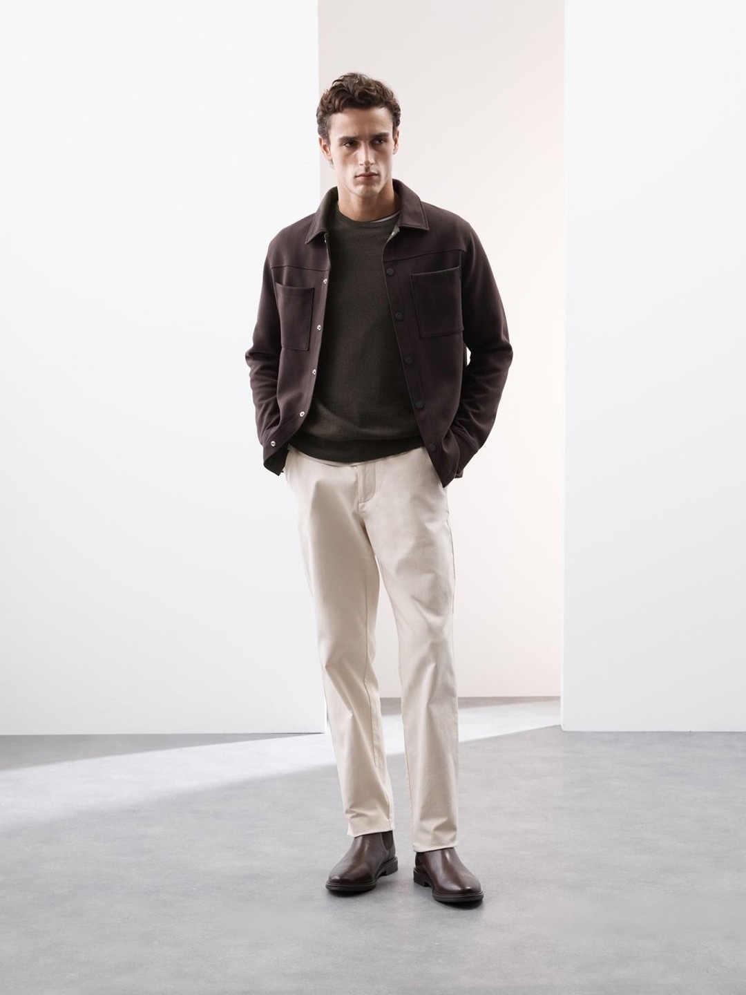 

Marks & Spencer Men Woollen Front-Open Sweater, Brown
