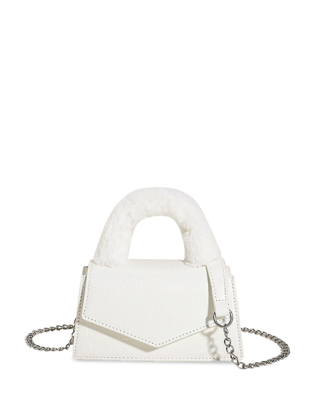 

StyleCast x Revolte Women Textured Structured Satchel Bag, White