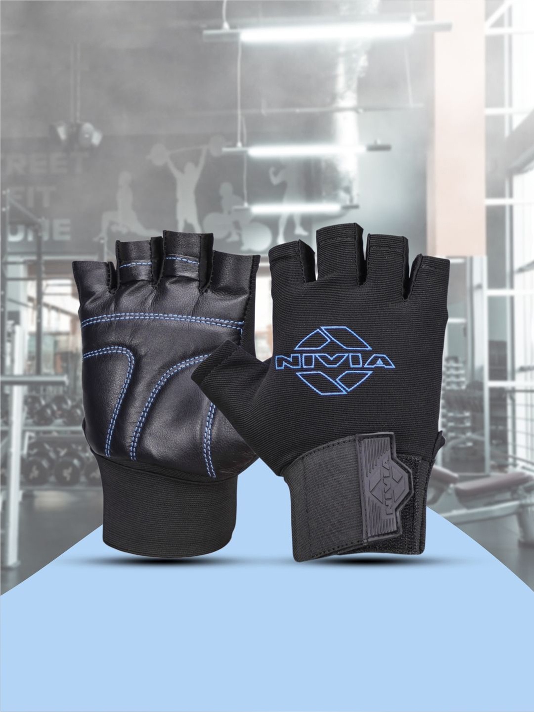 

NIVIA Unisex Leather Sport Gloves, Black