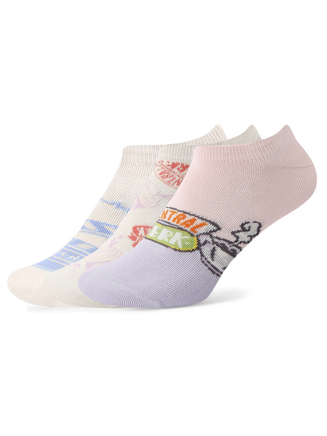 

Balenzia Women Pack of 3 Cotton Ankle-Length Socks, Cream