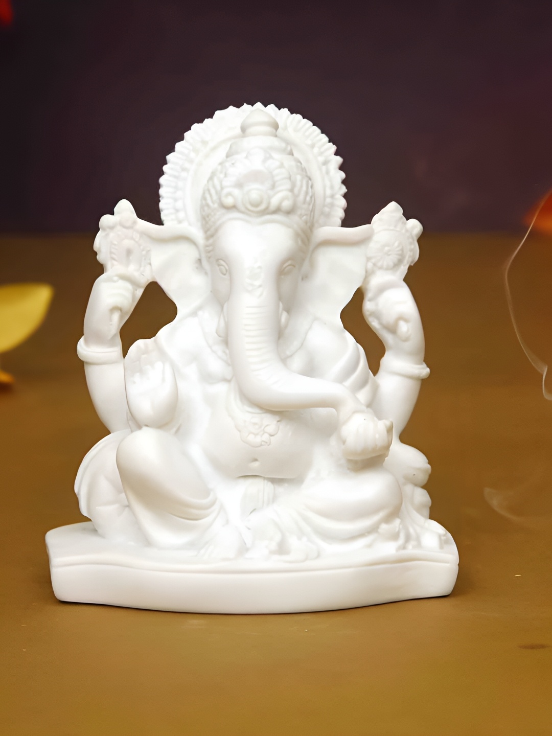 

HANDICRAFTS PARADISE White Religious Ganesh Idol Showpiece