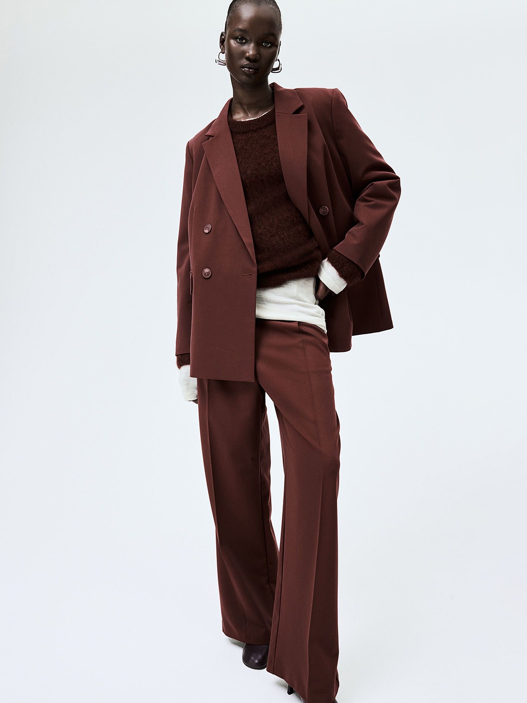 

H&M Women Wide Trousers, Red