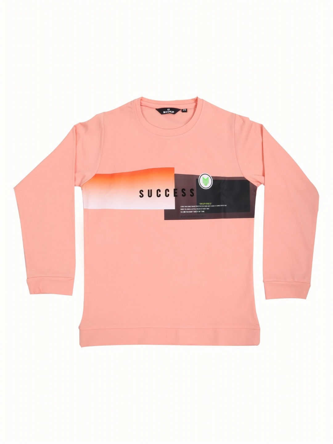 

MashUp Boys Printed Applique T-shirt, Peach