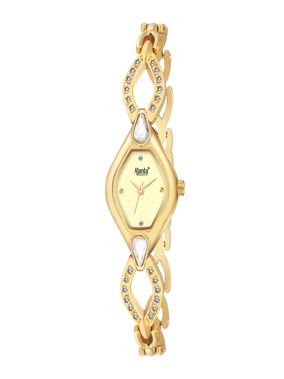 

Ajanta Quartz Women Dial & Stainless Steel Straps Analogue Watch AWC051PMSL 1, Gold