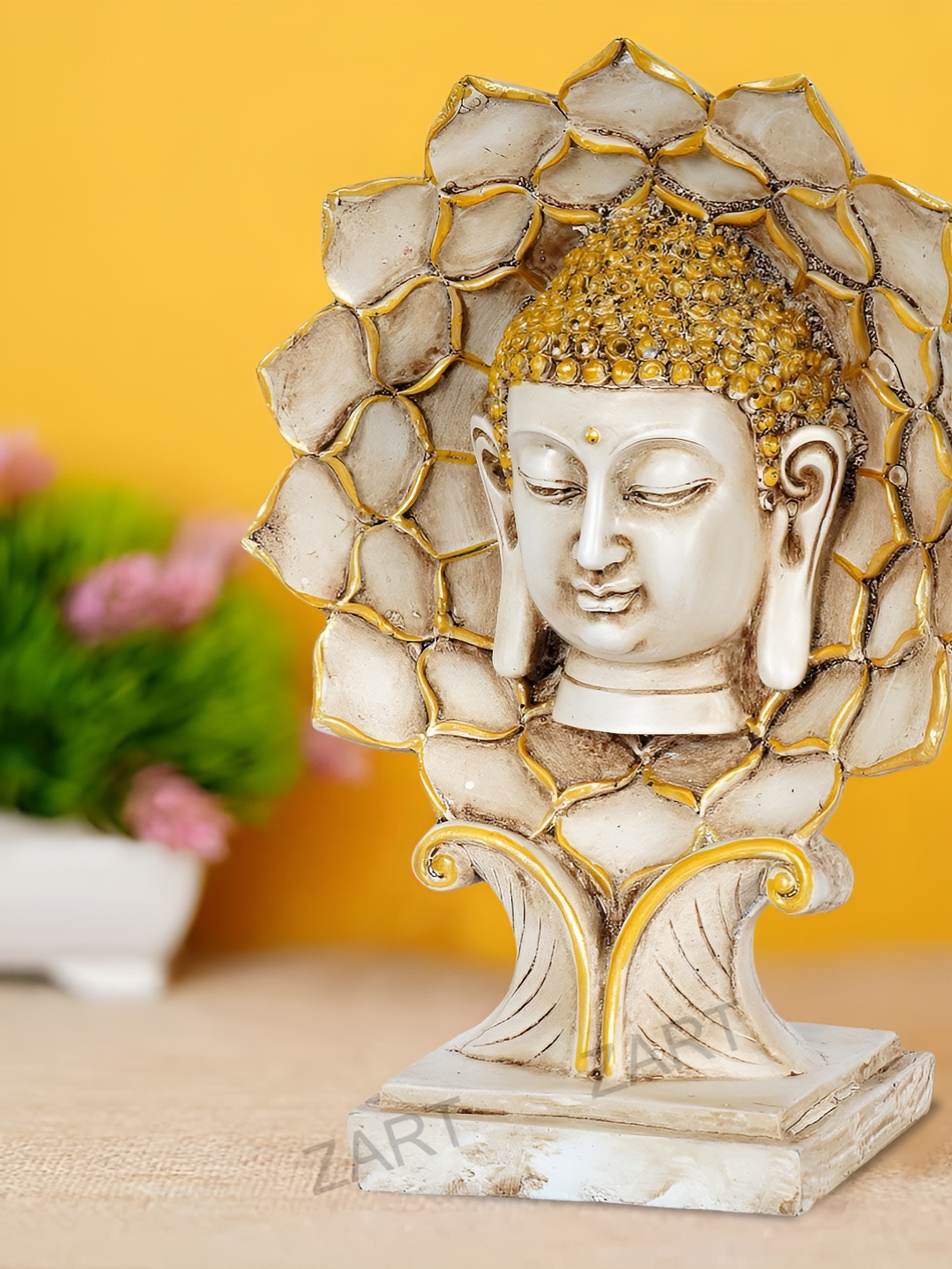 

Zart Off White Buddha Idol Showpiece