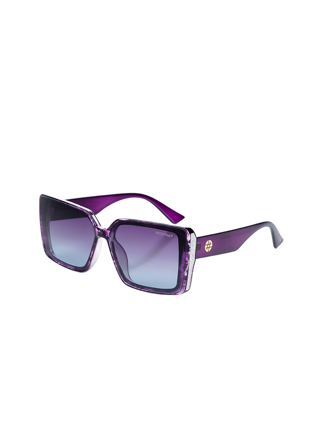 

HASHTAG EYEWEAR Unisex Square Sunglasses with UV Protected Lens TZ_24_8065_C1, Purple