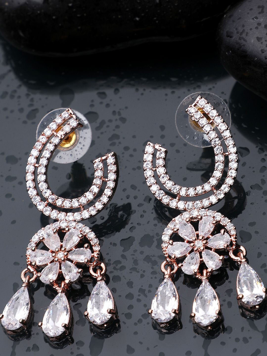 

Anouk Gold Plated American Diamond Contemporary Drop Earrings