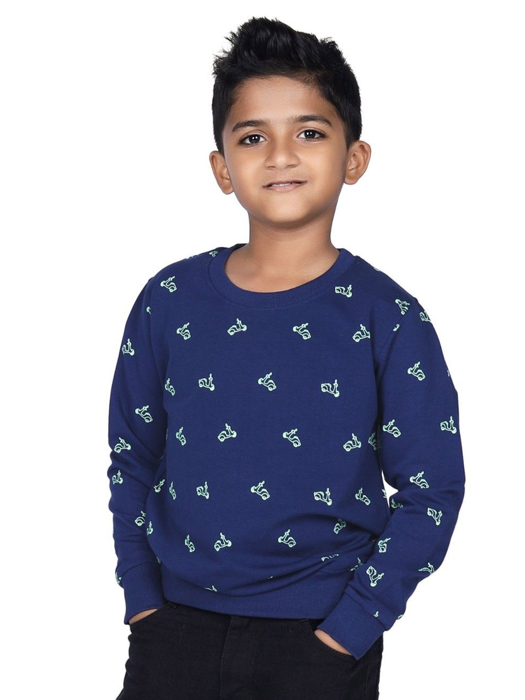 

CRAZYPENGUIN ELITE Boys Conversational Printed Cotton Winter Sweatshirt, Blue
