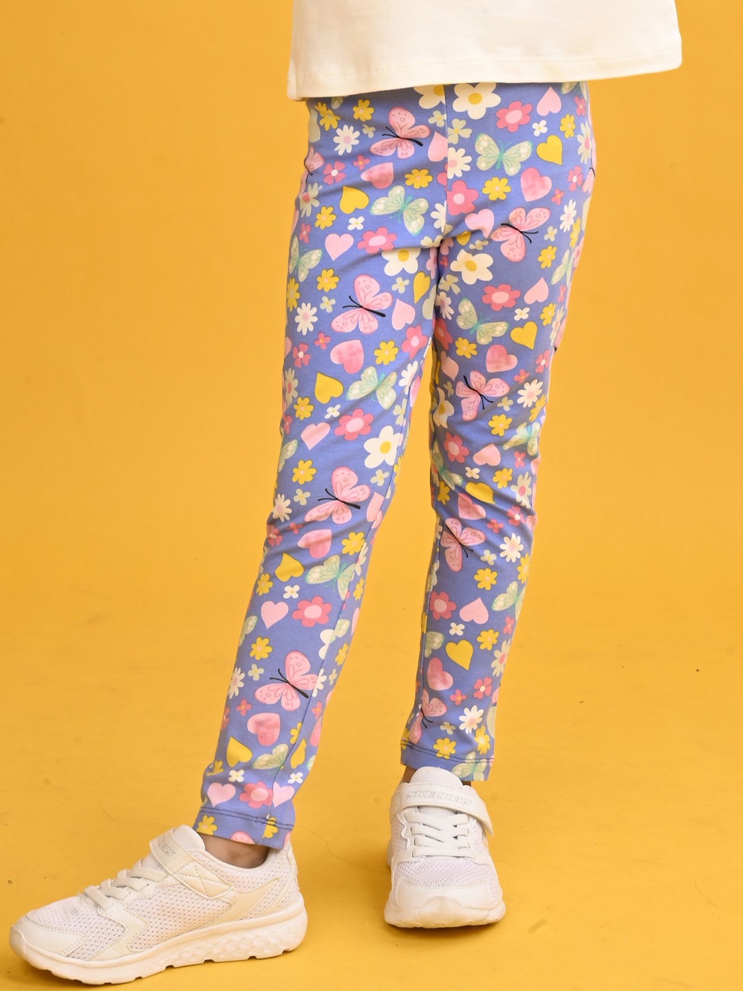 

Anthrilo Girls Printed Ankle-Length Leggings, Purple