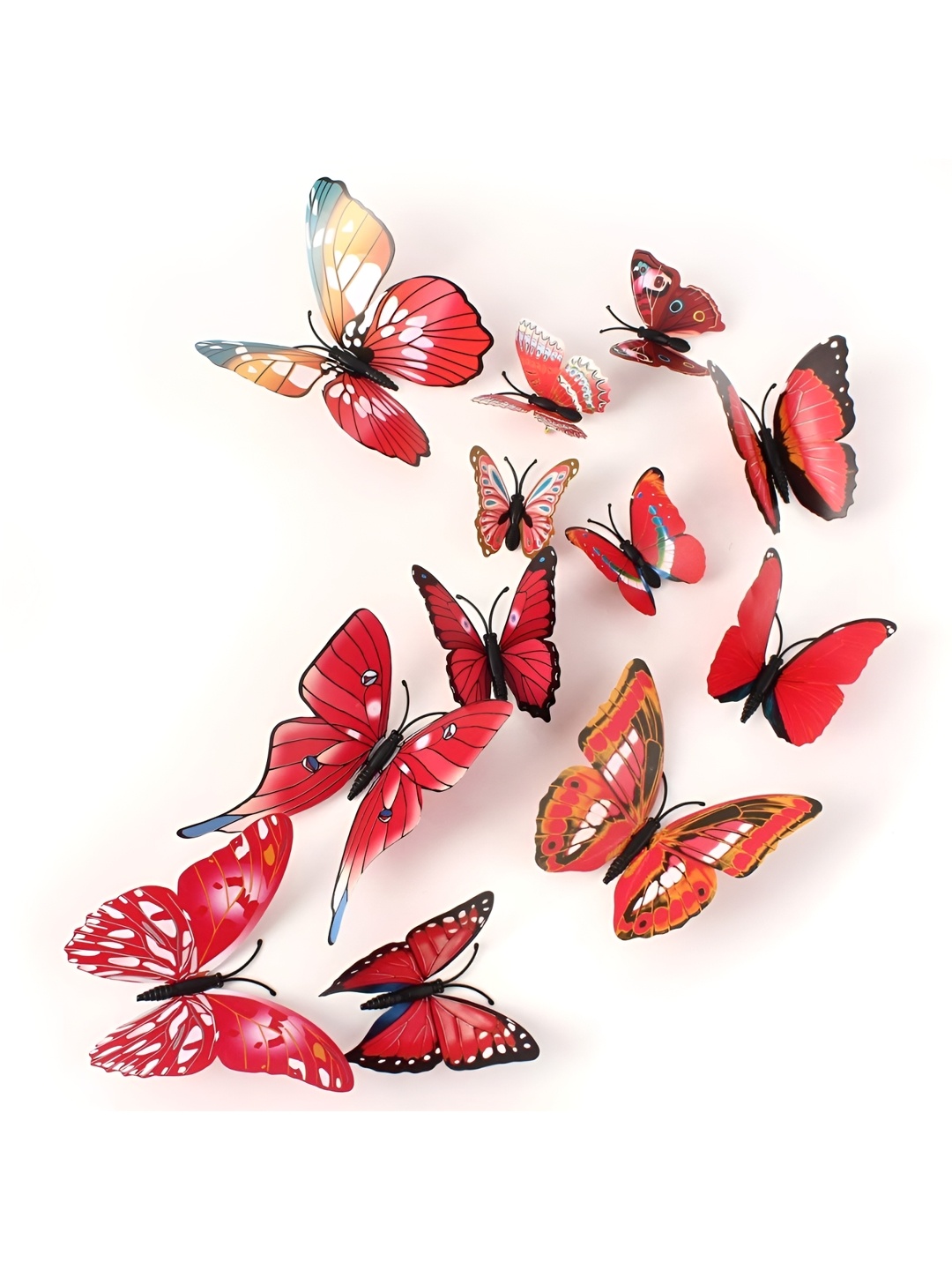 

Asian royal Red & White 12 Pieces Butterfly Printed Wall Sticker