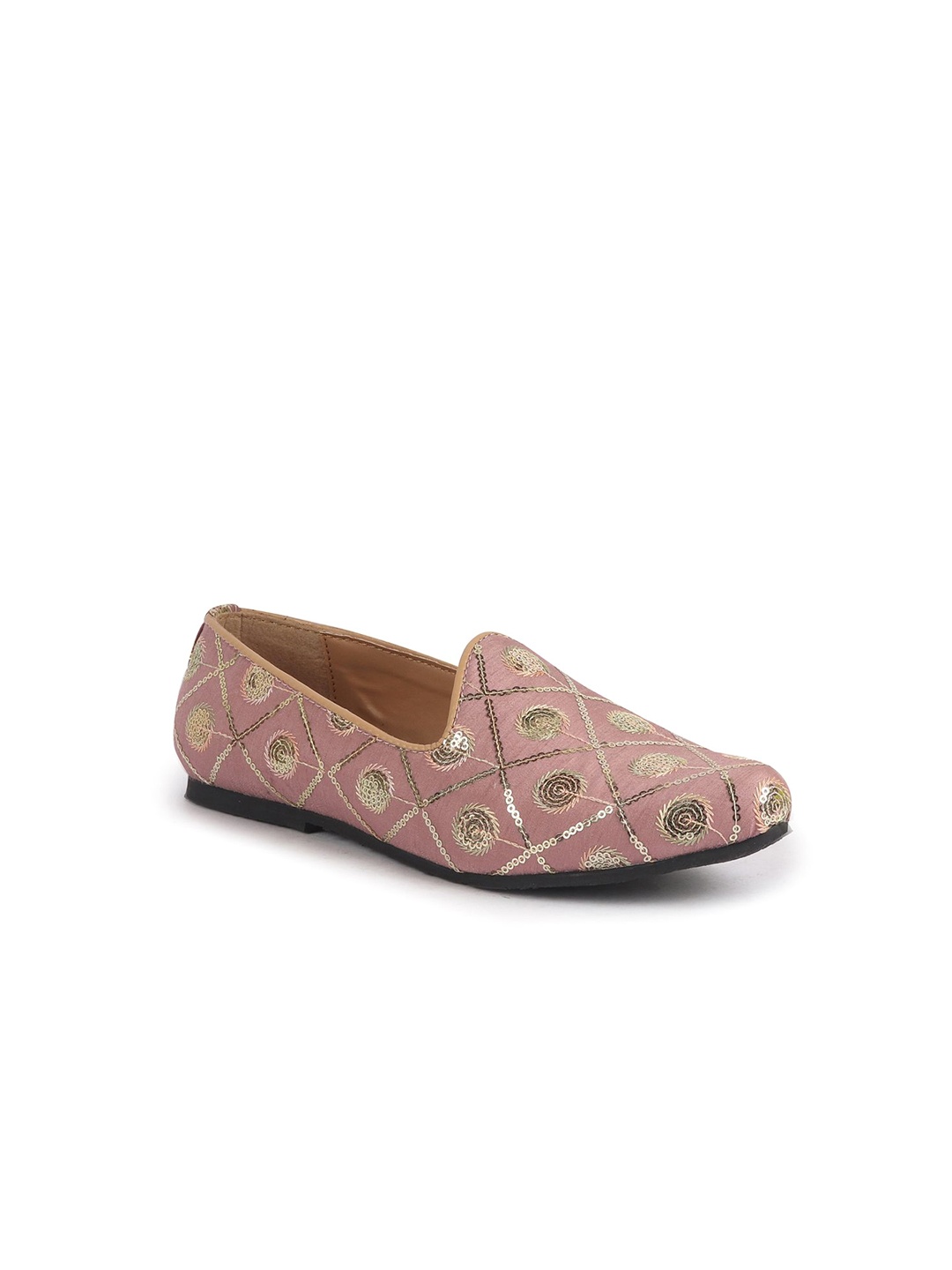 

FAUSTO Boys Slip-On Ethnic - Embellished Lightweight Mojaris, Pink