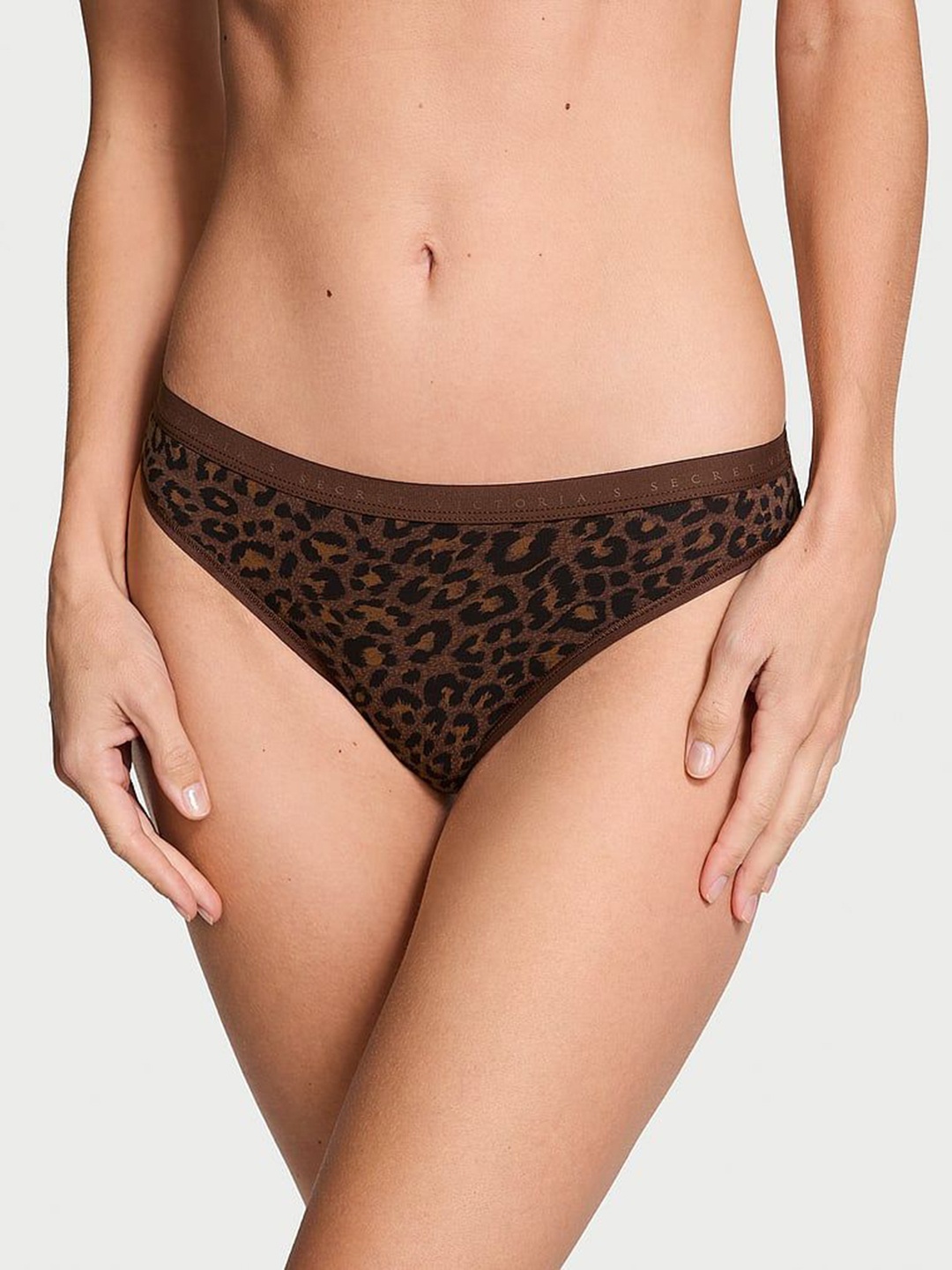 

Victoria's Secret Women Animal Printed Mid Rise Bikini Briefs, Brown