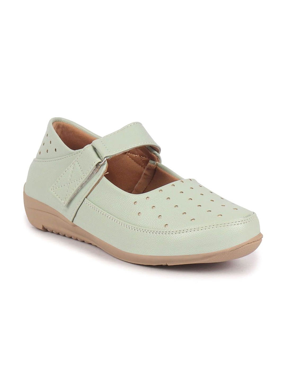 

FAUSTO Women PU Lightweight Flatforms With Velcro, Green