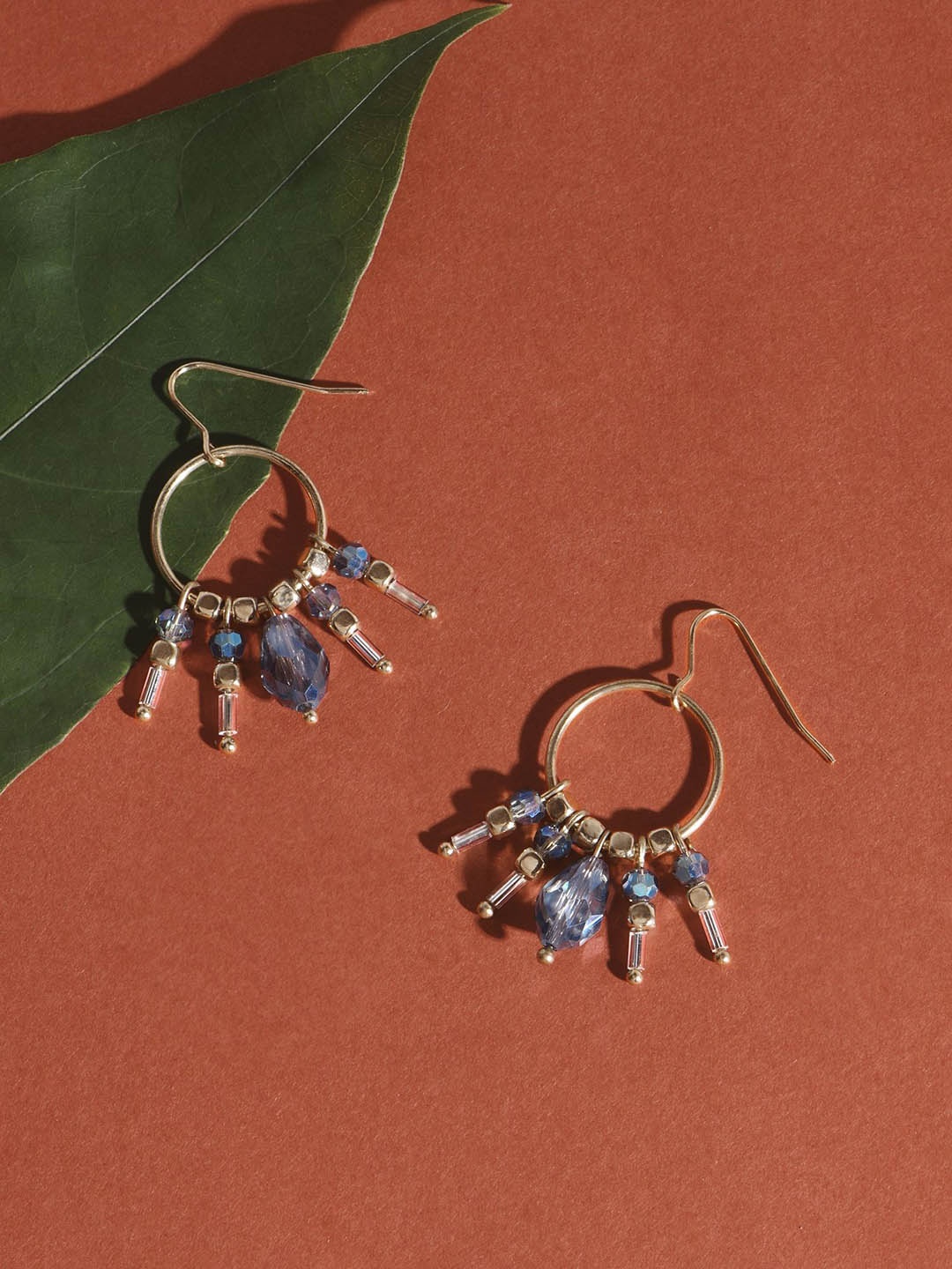 

Accessorize Beaded Circular Drop Earrings, Blue
