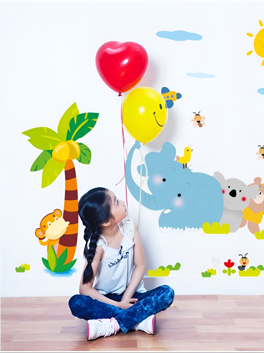 

Asian royal Blue & Yellow Cartoon Printed Self-Adhesive Wall Sticker