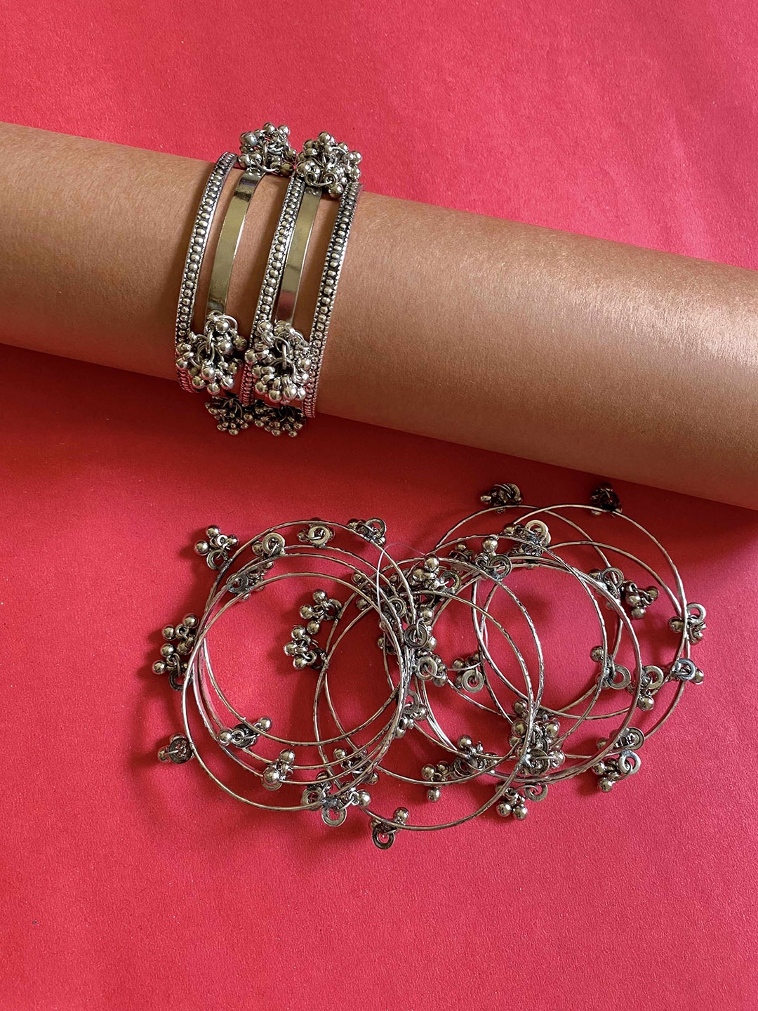 

ATIBELLE Set Of 17 Silver-Plated Bangles