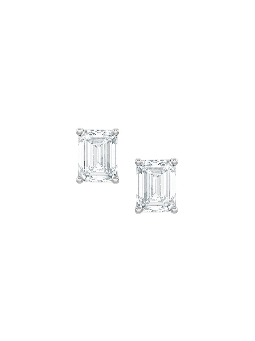 

MISS JO 925 Sterling Silver Rhodium-Plated CZ Stone Studded Square Shaped Studs