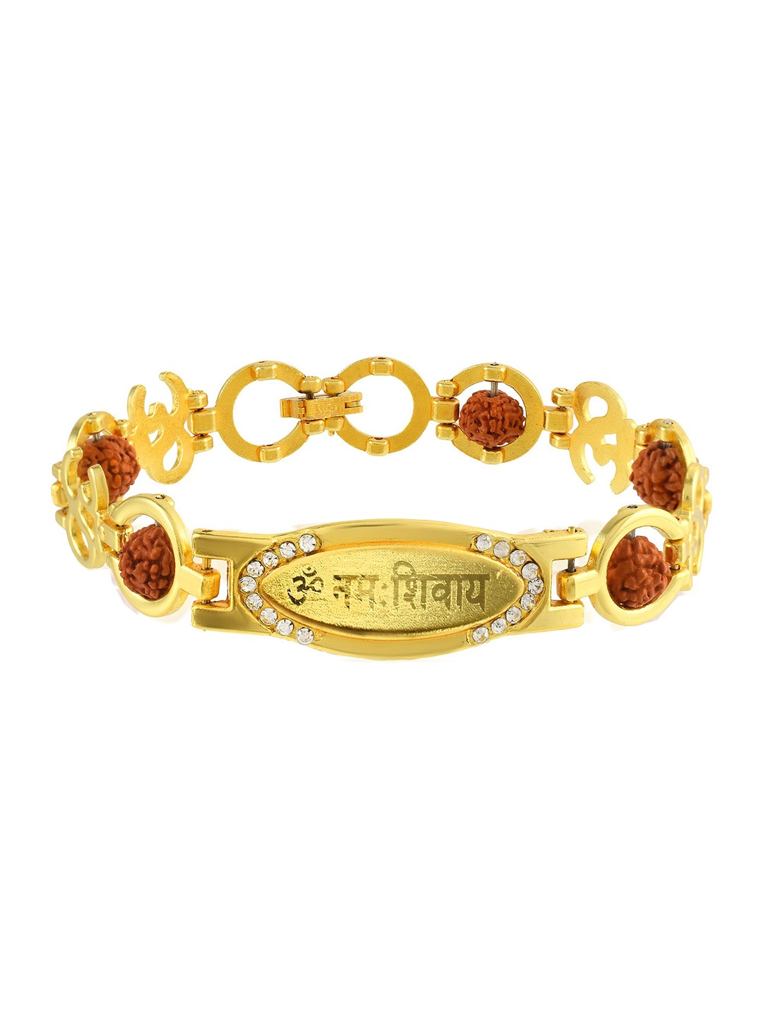 

MEMOIR Unisex Gold-Plated Om Namah Shivay Mahadev Shanker shiv Link Bracelet