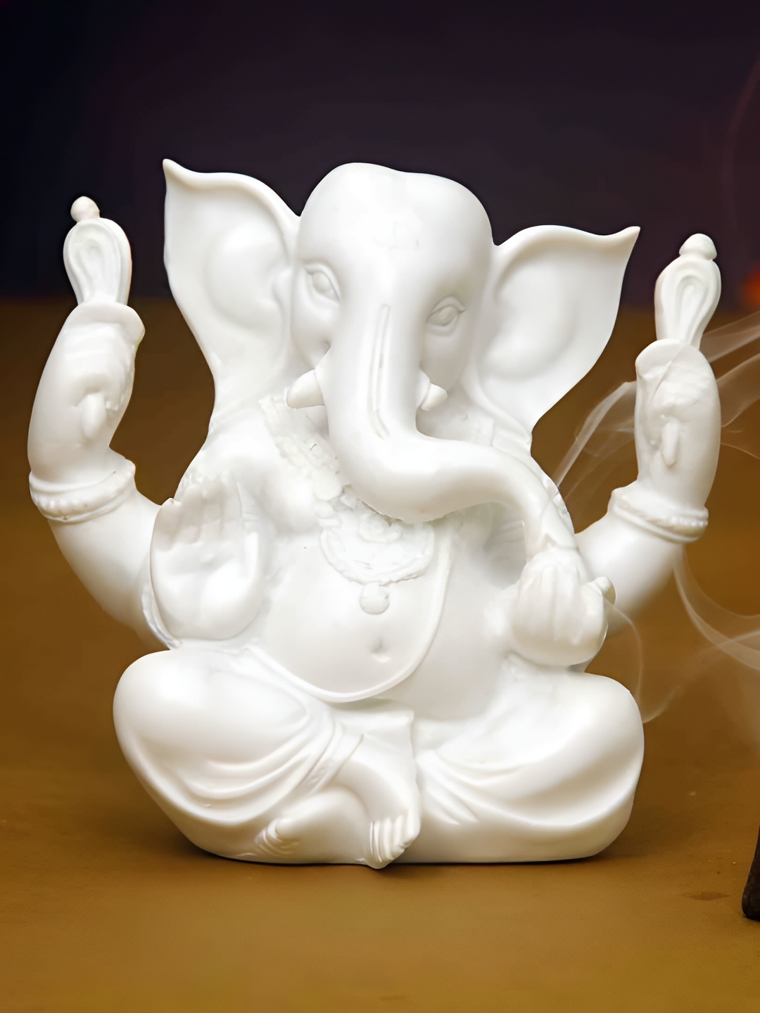 

HANDICRAFTS PARADISE White Religious Ganesh Idol Showpiece