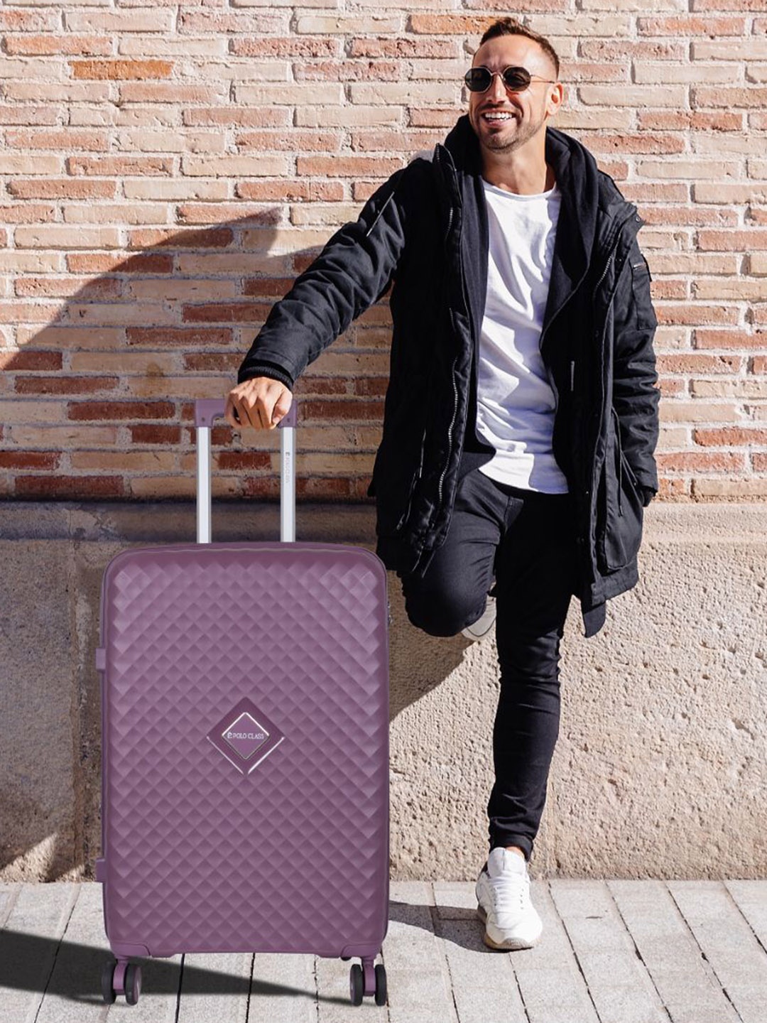 

Polo Class Set of 2 Textured Hard-Sided Trolley Bag, Purple