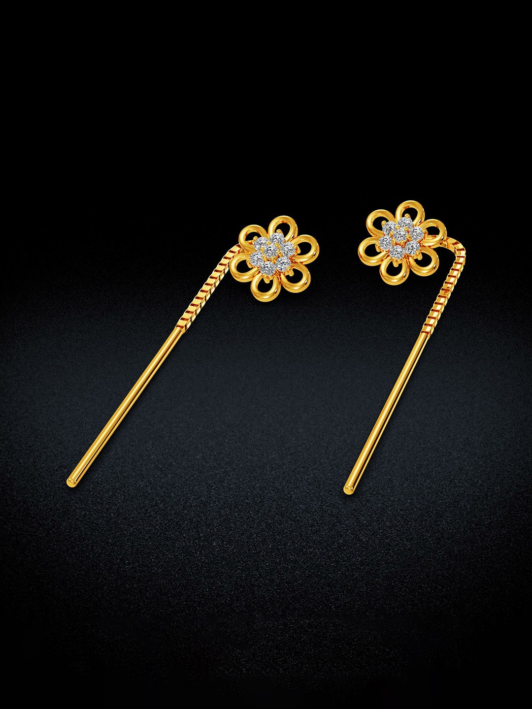 

Joyalukkas Women 22Kt Yellow Gold Plated AD Stone Studded Earrings DS1100184115