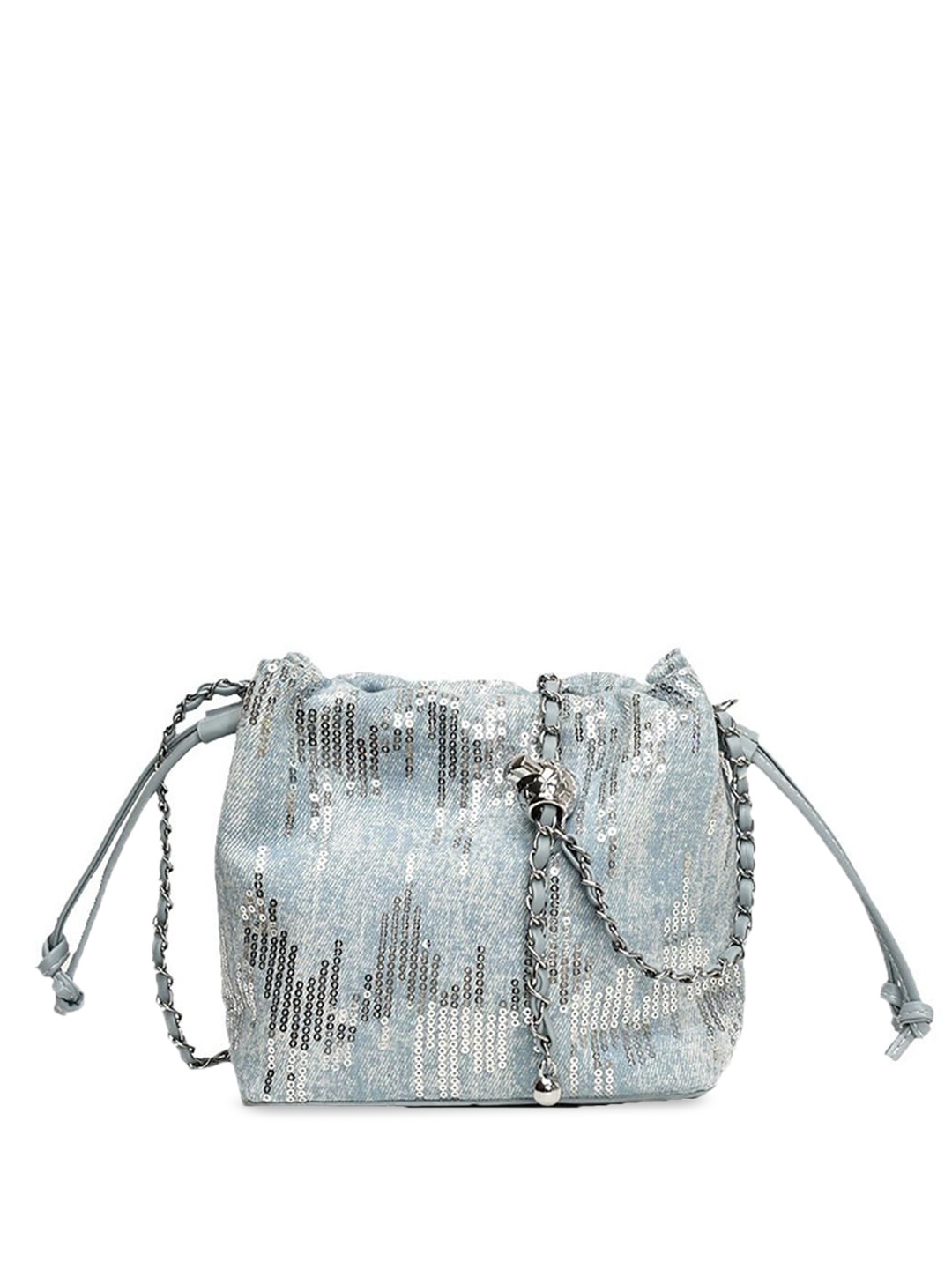 

StyleCast x Revolte Women Embellished Bucket Sling Bag, Blue