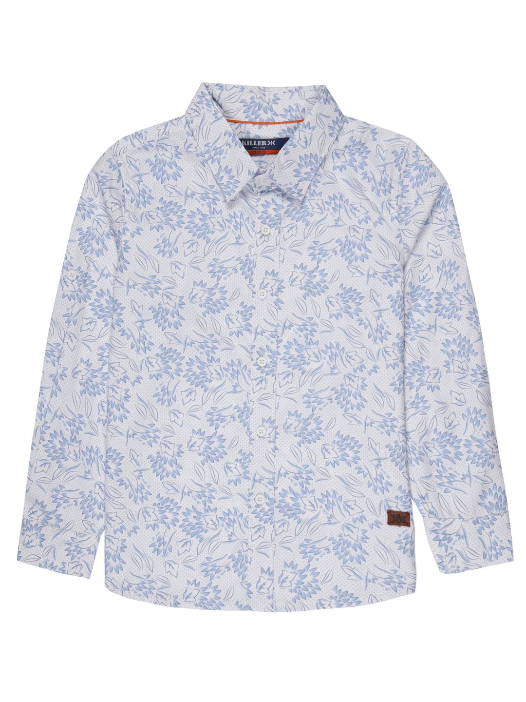 

Killer Boys Premium Spread Collar Floral Printed Cotton Casual Shirt, White