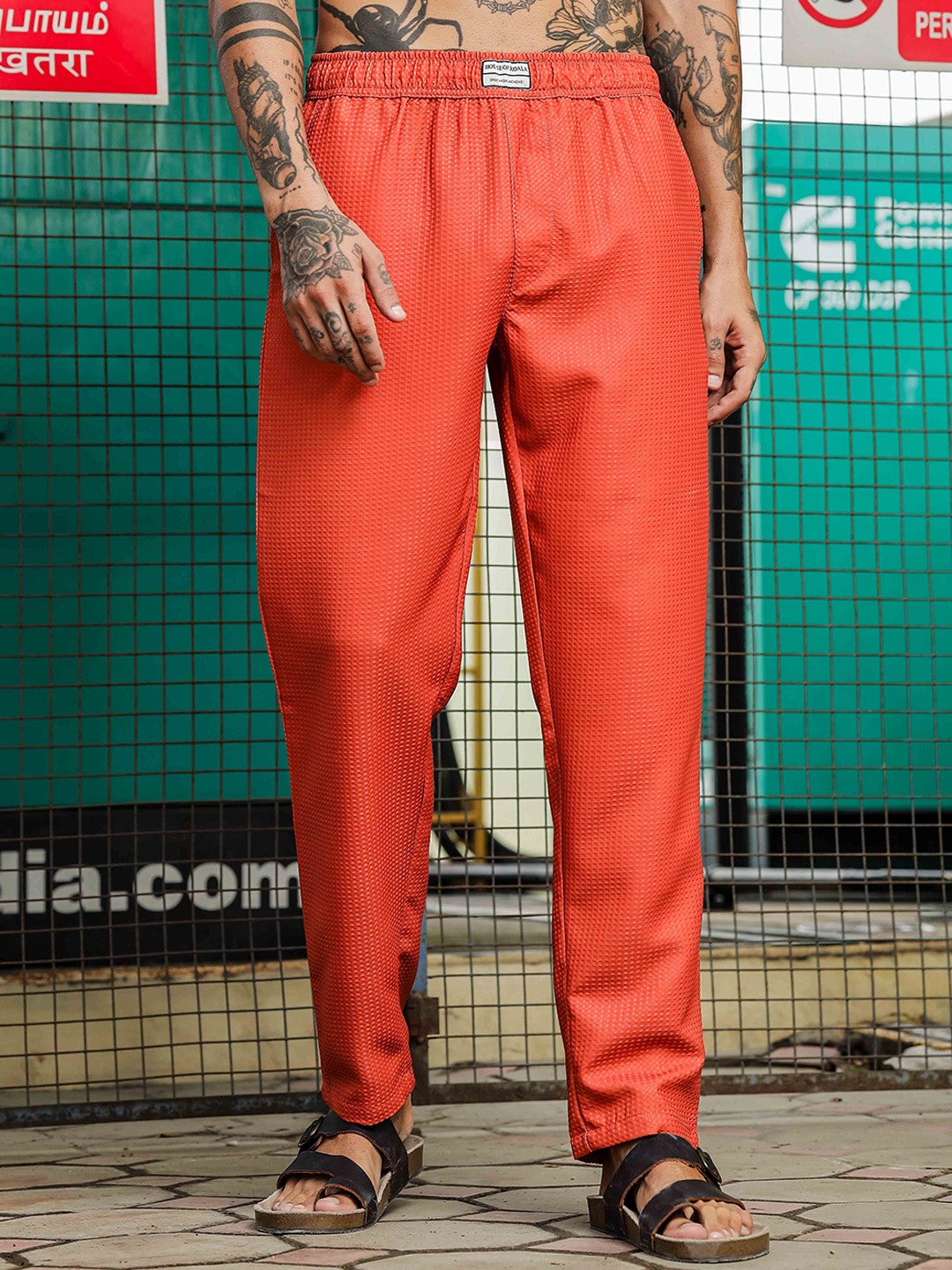 

House of Koala Unisex Mid-Rise Regular Trousers, Rust