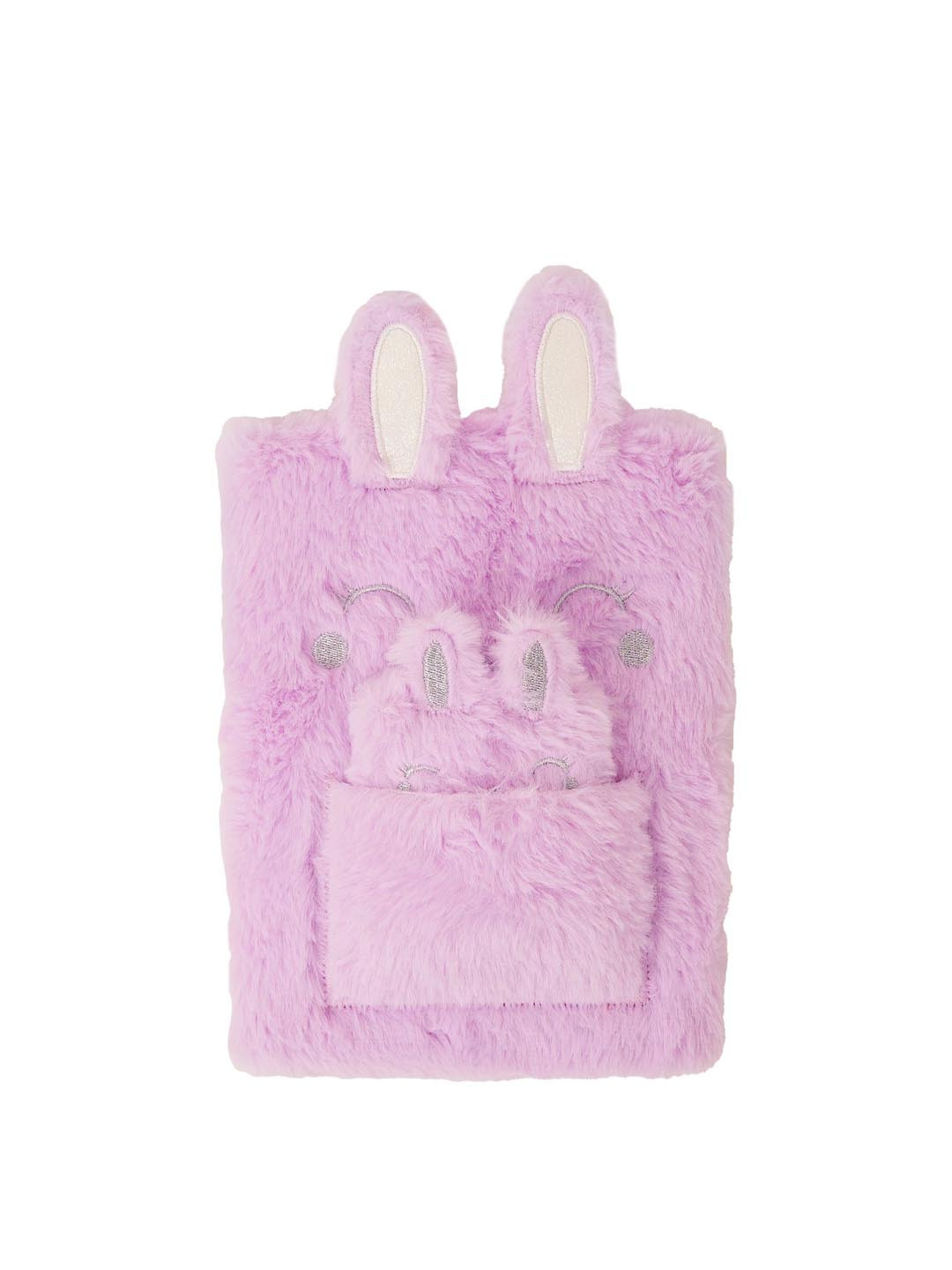 

Accessorize Mummy and Baby Bunny Self Design Faux Fur Notebook, Purple