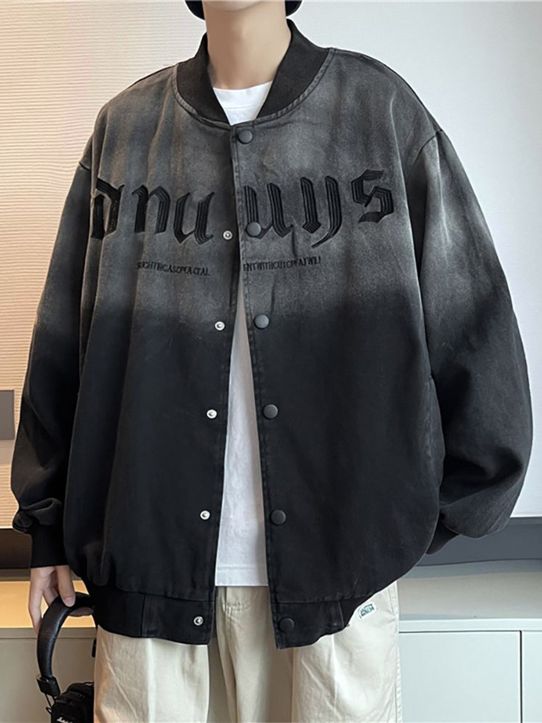 

StyleCast x Revolte Men Tie and Dye Tailored Jacket, Black