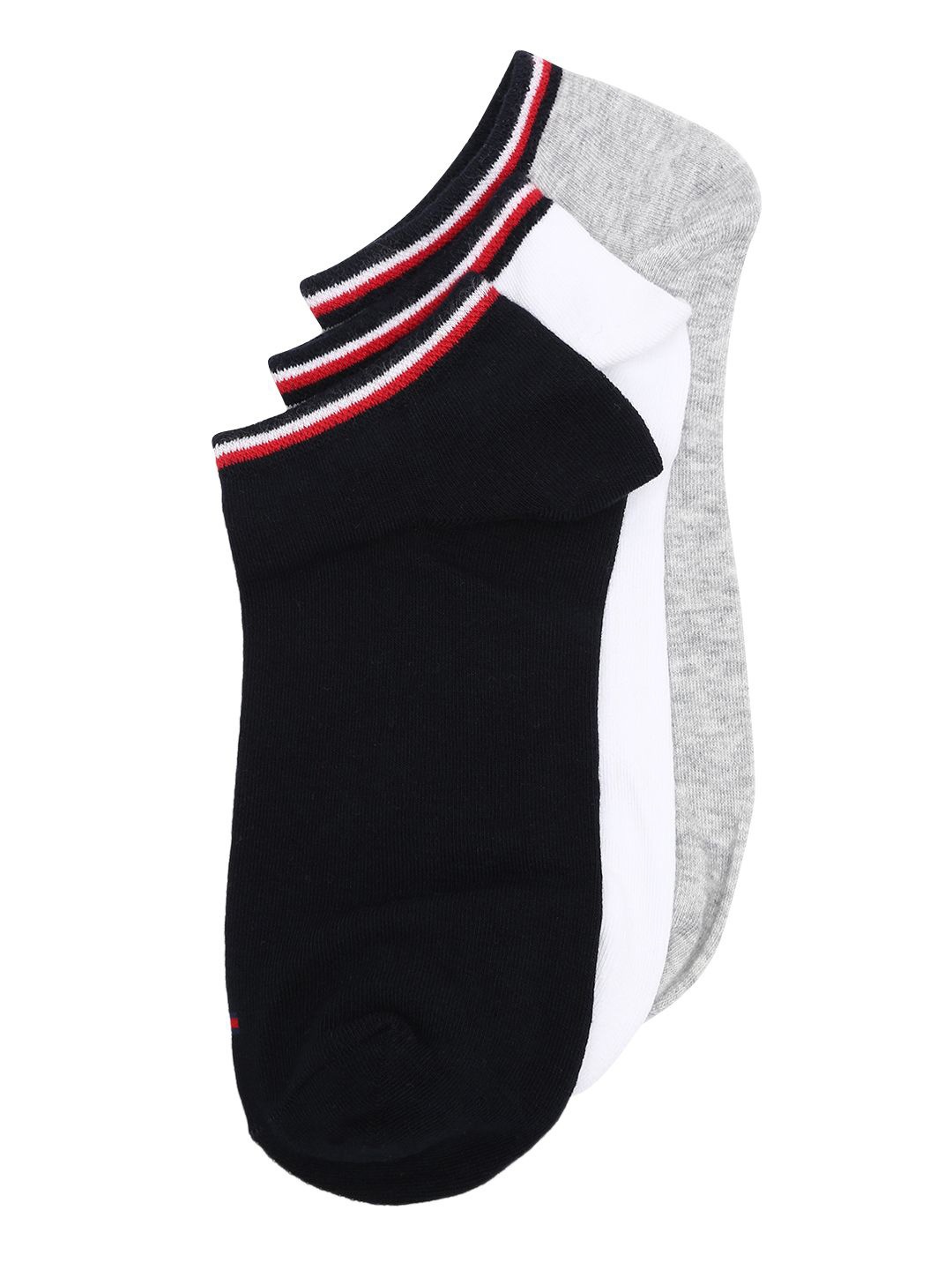 

Tommy Hilfiger Men Pack Of 3 Cotton Ankle Length Socks, Grey