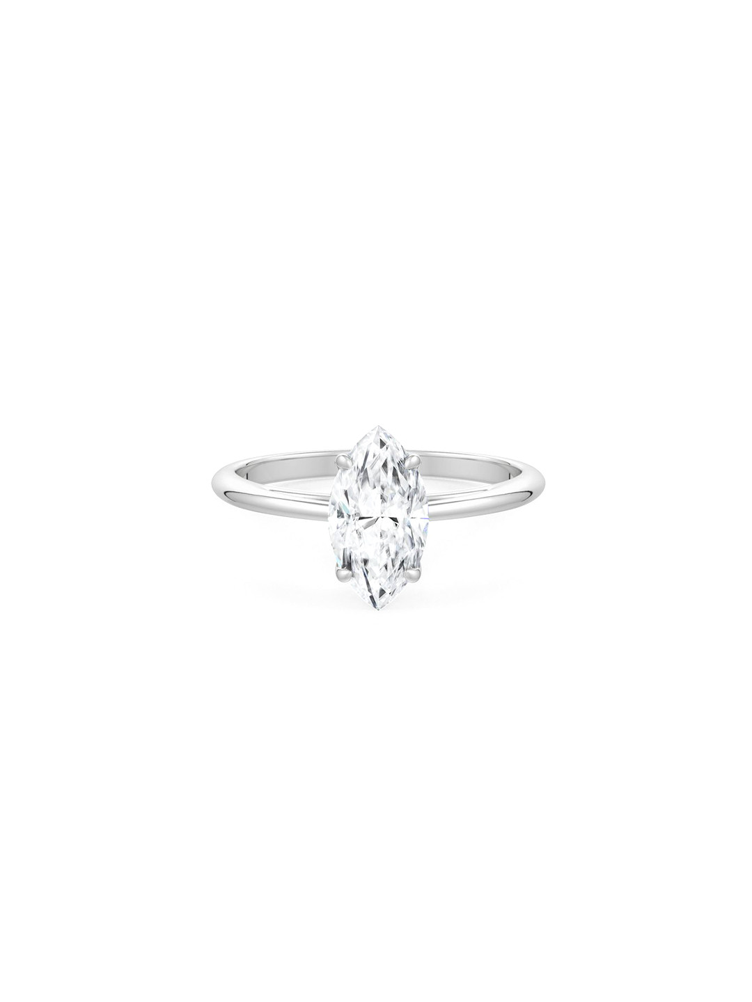 

MISS JO 925 Sterling Silver Rhodium Plated CZ Stone Studded Solitaire Finger Ring