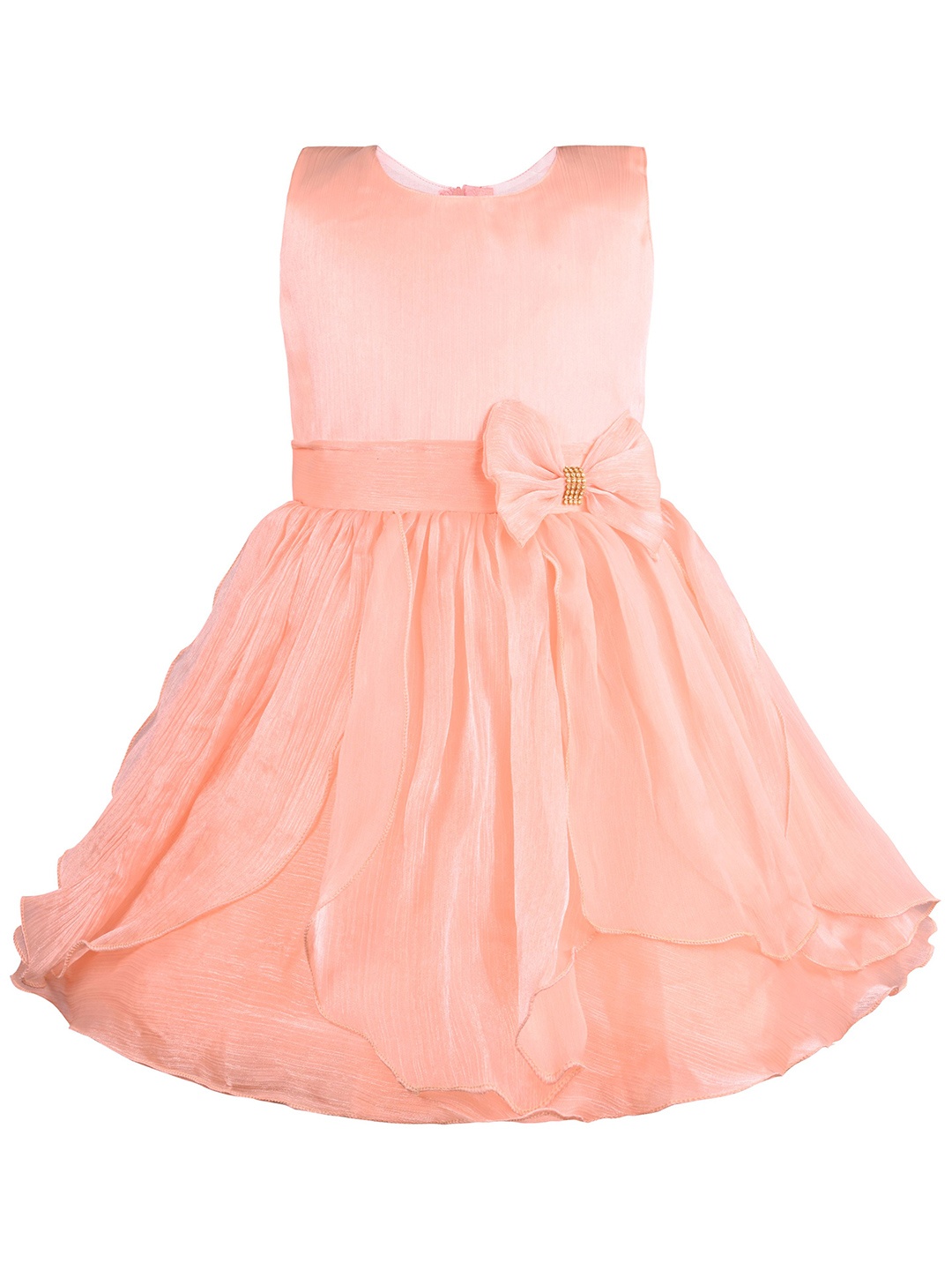 

Wish Karo Girls Satin Fit & Flare Dress, Peach