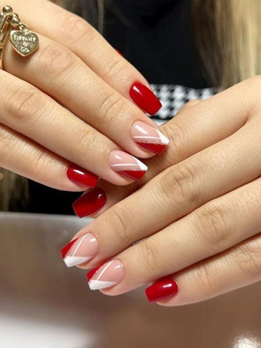 

AMOK STORE Set Of 12 Stick On Artificial Nails With Kit, Red