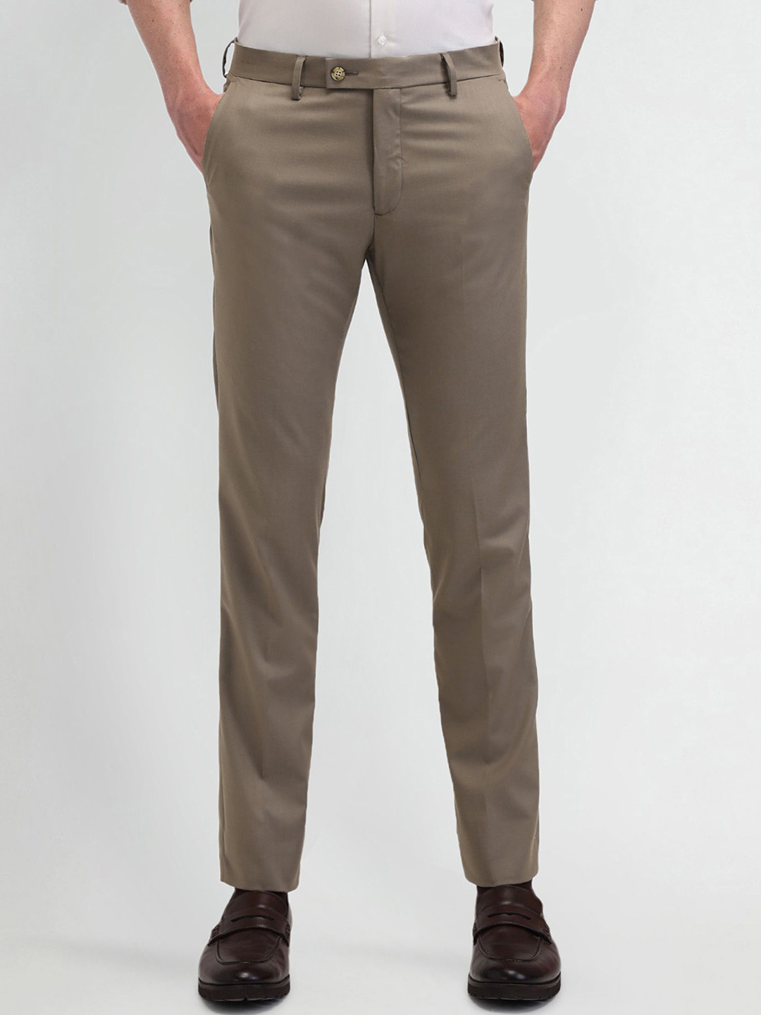 

Arrow Men Urban Slim Formal Trousers, Brown