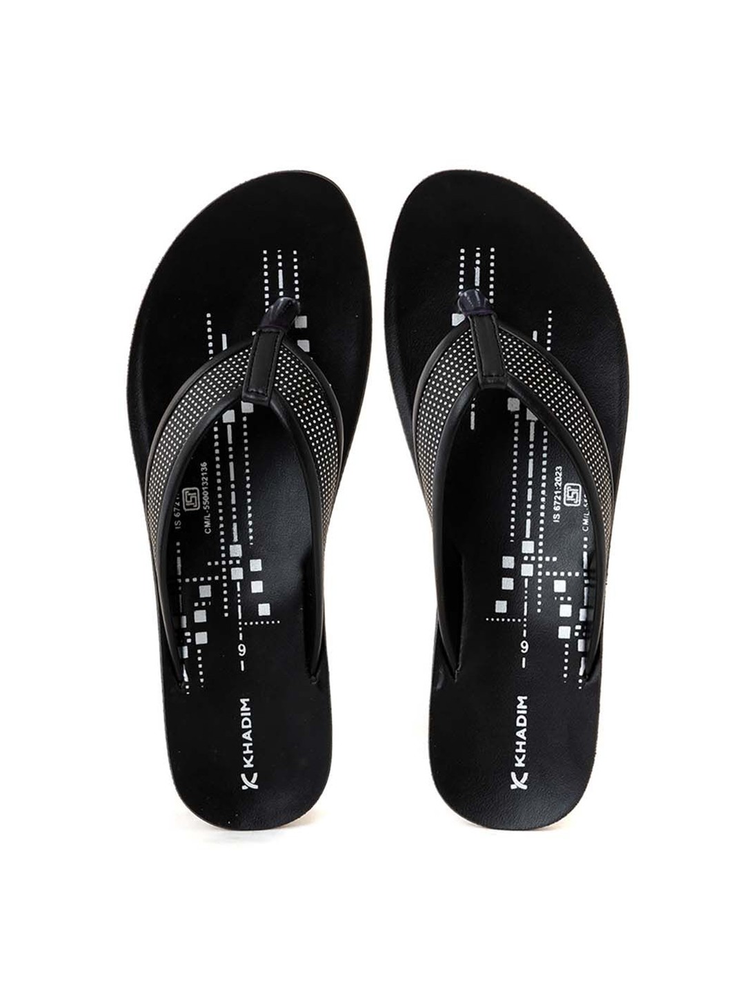 

Khadims Women Printed Open Toe Flats, Black