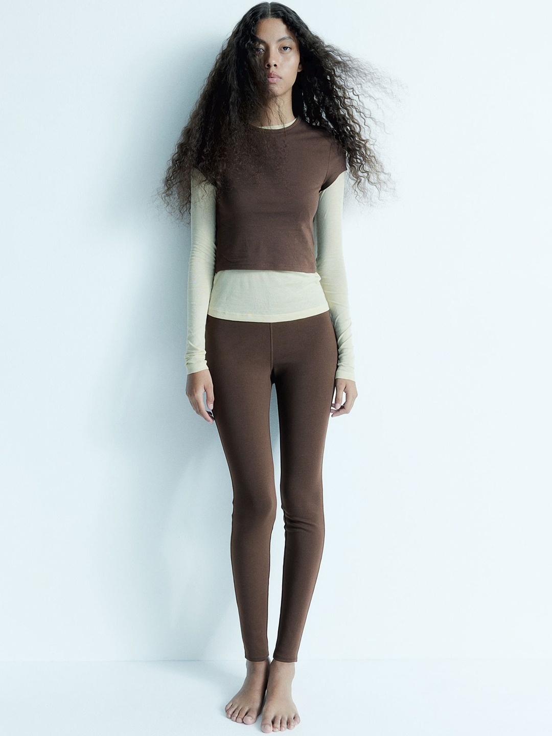 

H&M Women Jersey Leggings, Brown