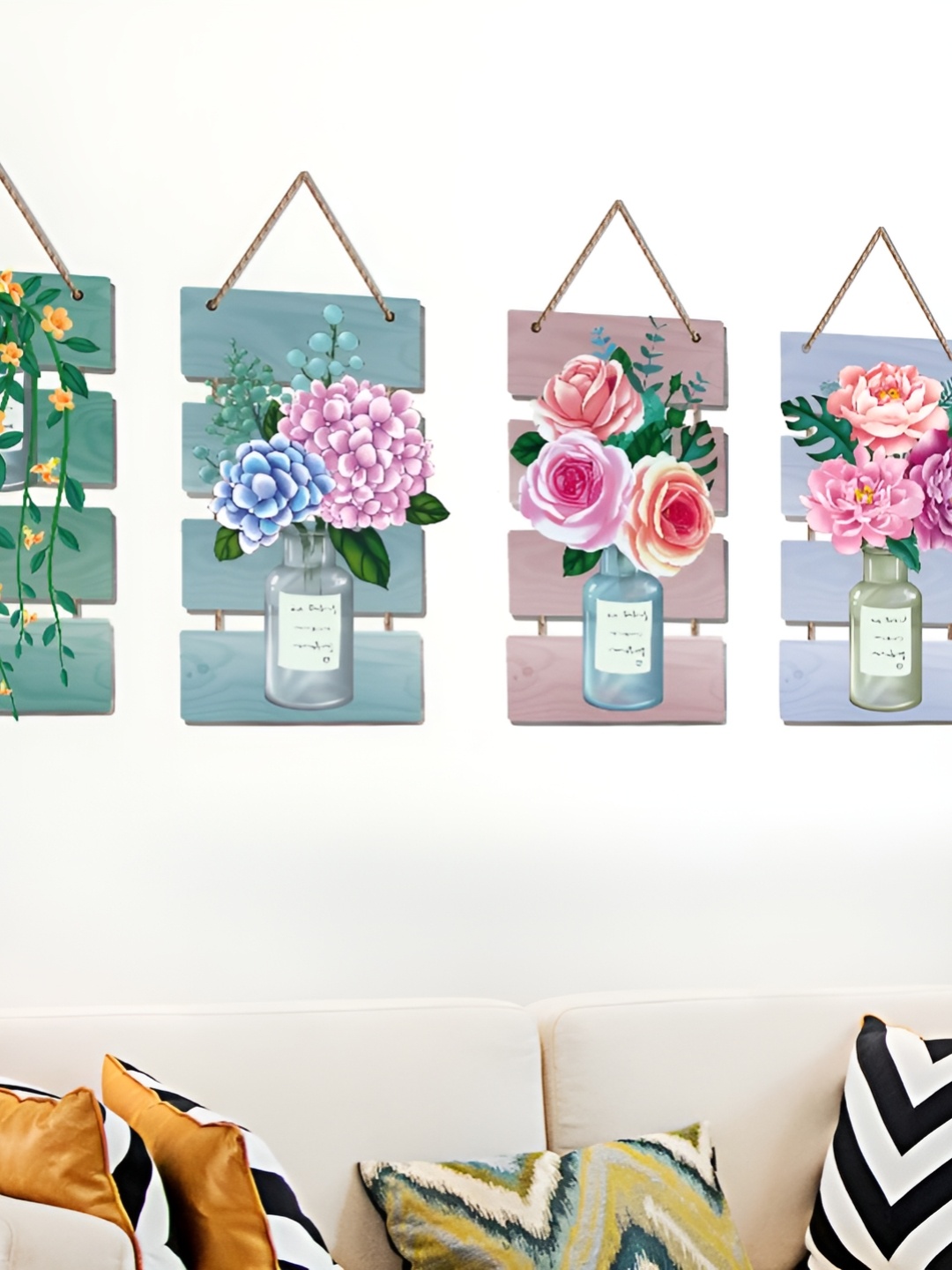 

Asian royal Green & Pink Floral Printed Self-Adhesive Wall Sticker