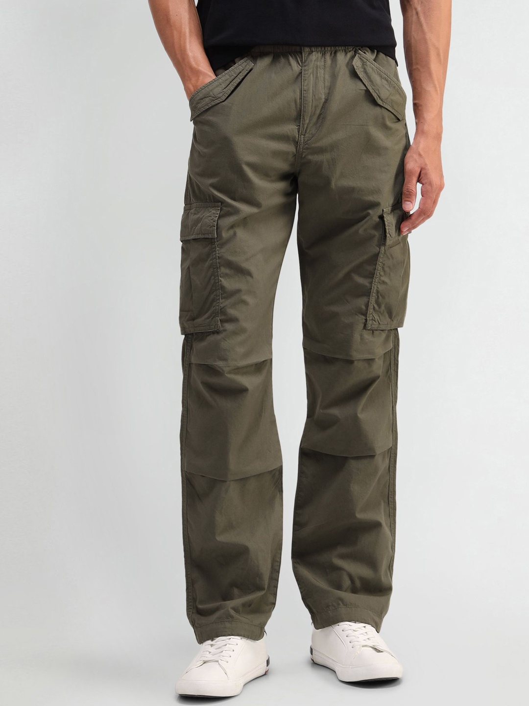 

U.S. Polo Assn. Denim Co. Men Bruce Straight Fit Cargos Trousers, Green