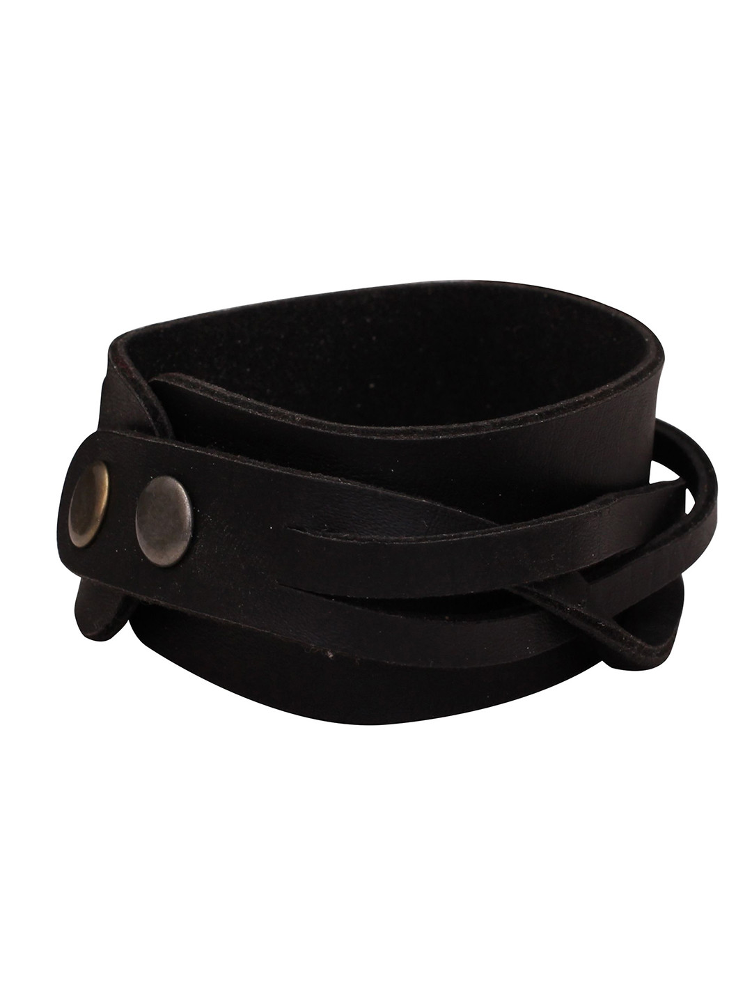 

MEMOIR Unisex Rockstar Leather Belt Wraparound Bracelet, Gold