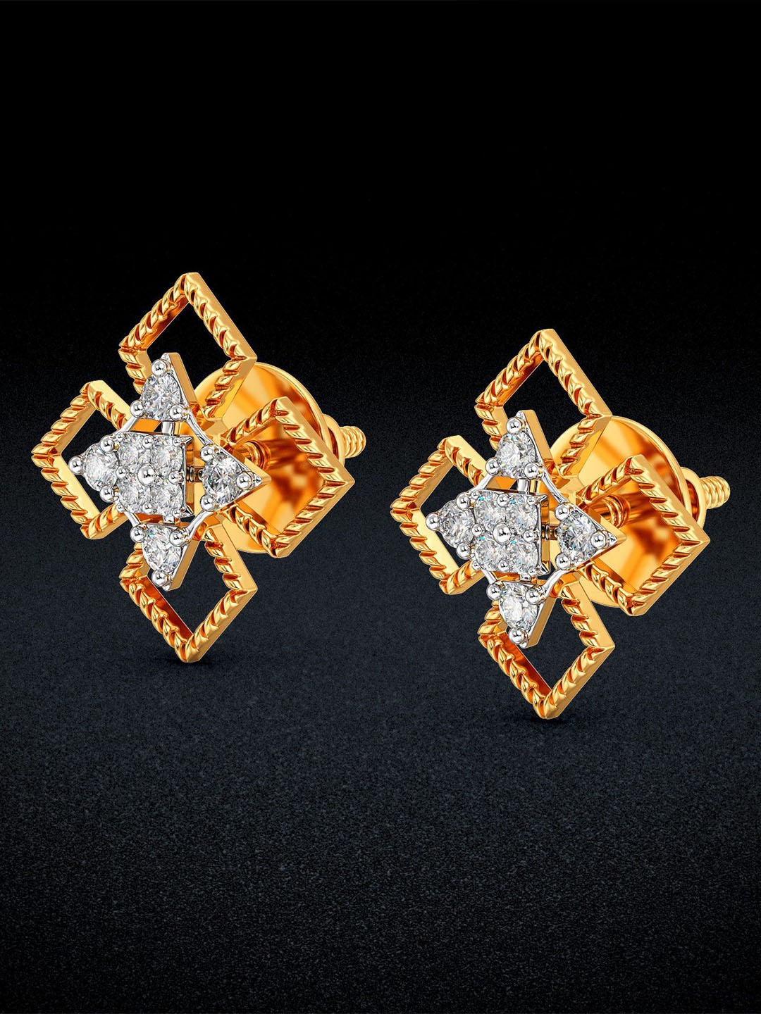 

Joyalukkas 18KT Diamond Earrings-2.16g, Gold