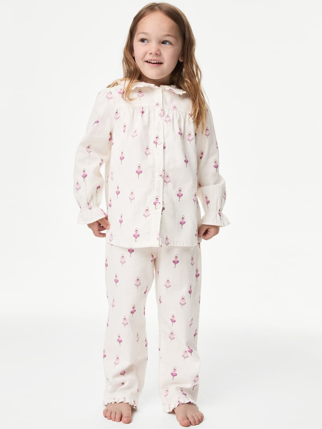 

Marks & Spencer Girls Pure Cotton Printed Night suit, White
