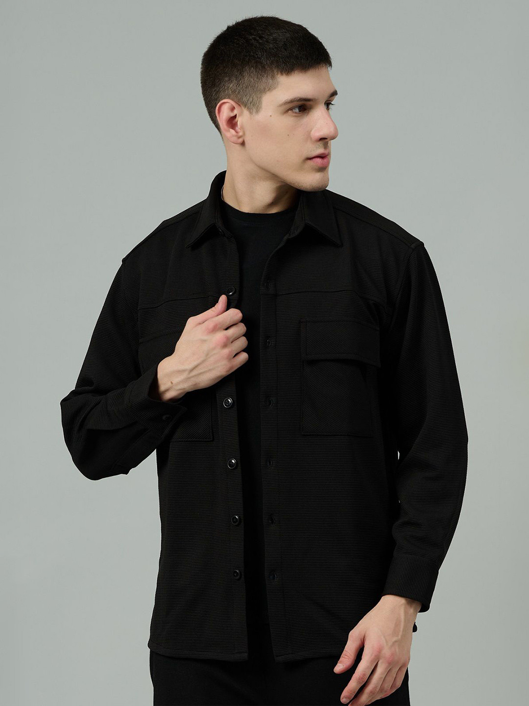 

GO DEVIL Men Lightweight Outdoor Open Front Jacket with Embroidered, Black