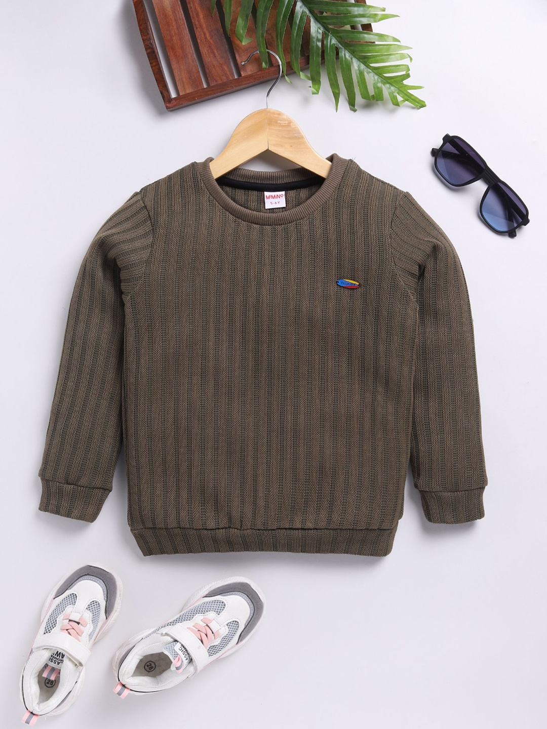 

MIMINO Boys Round Neck Sweatshirt, Brown