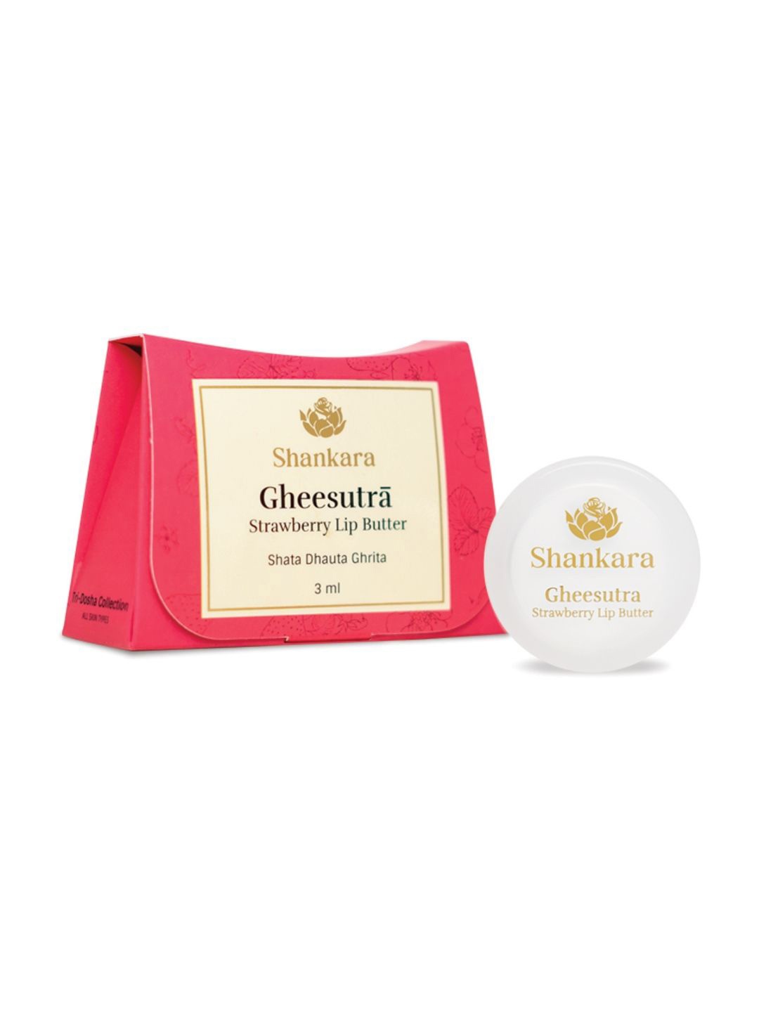 

Shankara Gheesutra Strawberry Lip Butter For Hydration - 3 ml, Gold
