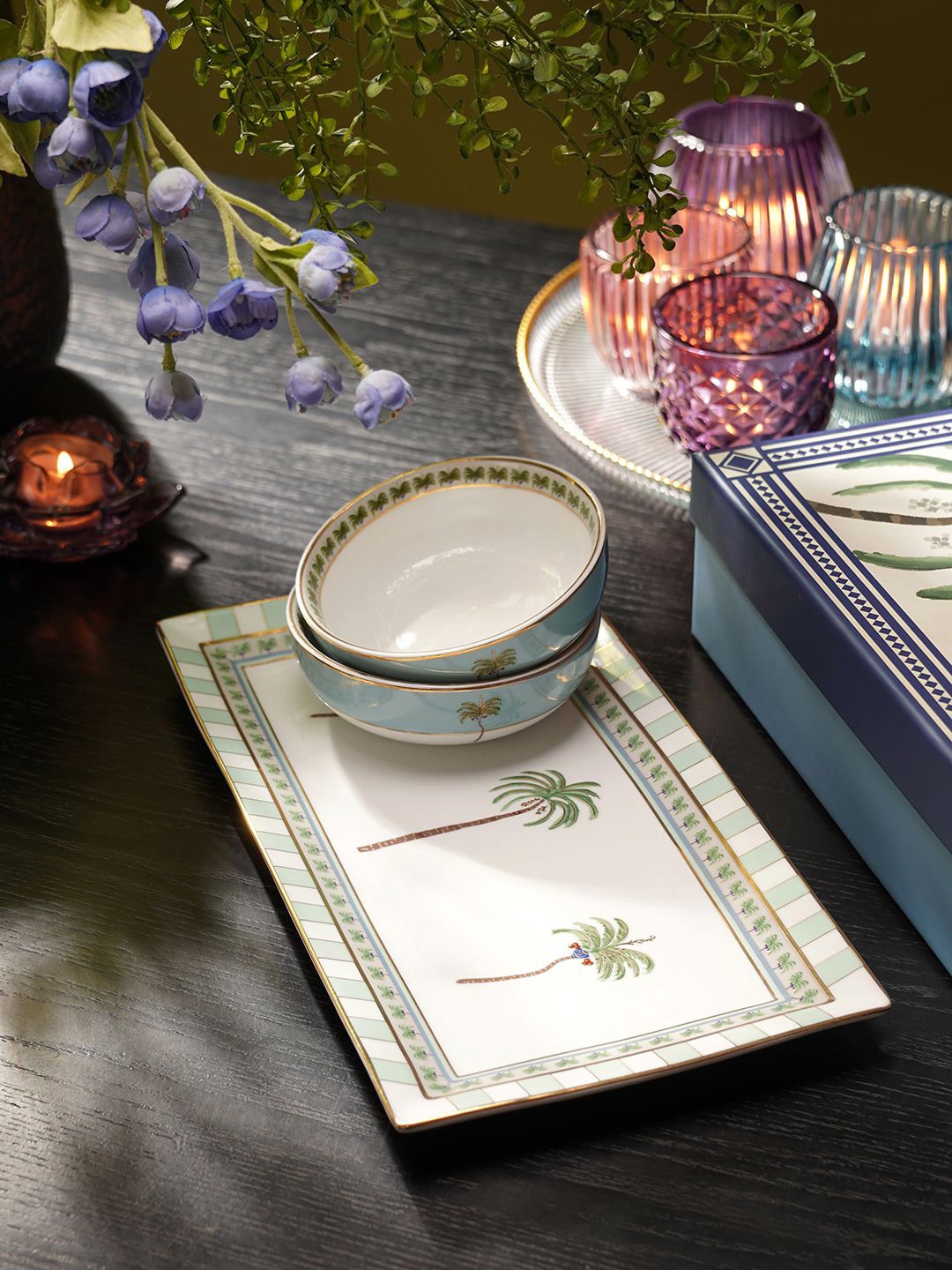 

Pure Home and Living Unisex Blue Food Platter, Green